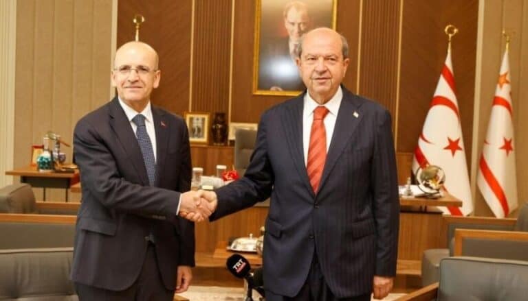 Cumhurbaşkanı Tatar, Mehmet Şimşek’i kabul etti