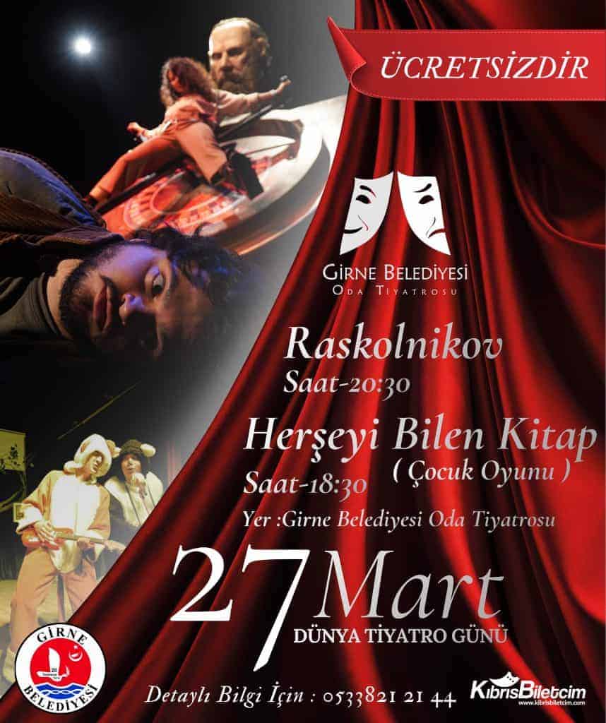 Girne Belediyesi, 27 Mart Dünya Tiyatro Günü’nde iki farklı oyunu ücretsiz olarak sahneleyecek